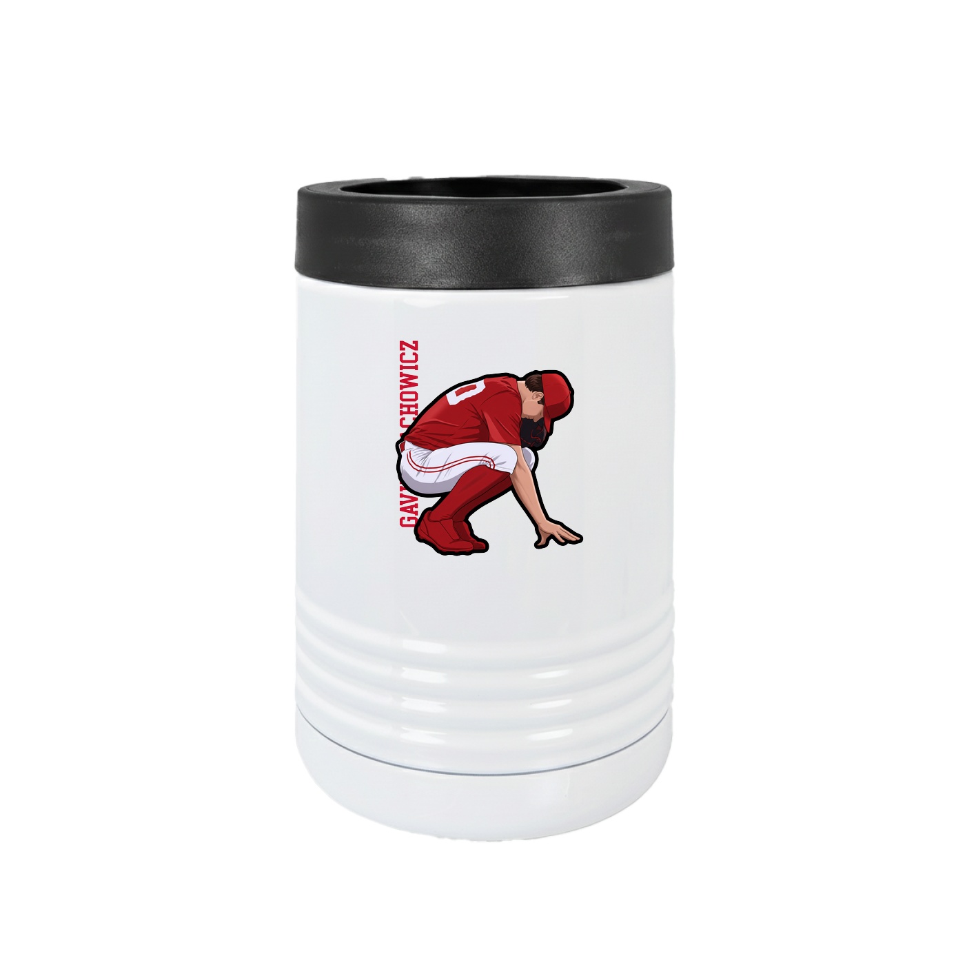 Beverage Holder — Name Vertical in White