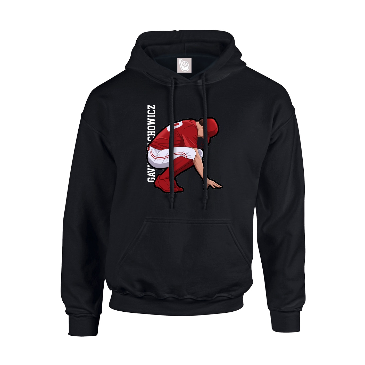 Youth Hoodie — Name Vertical in Black