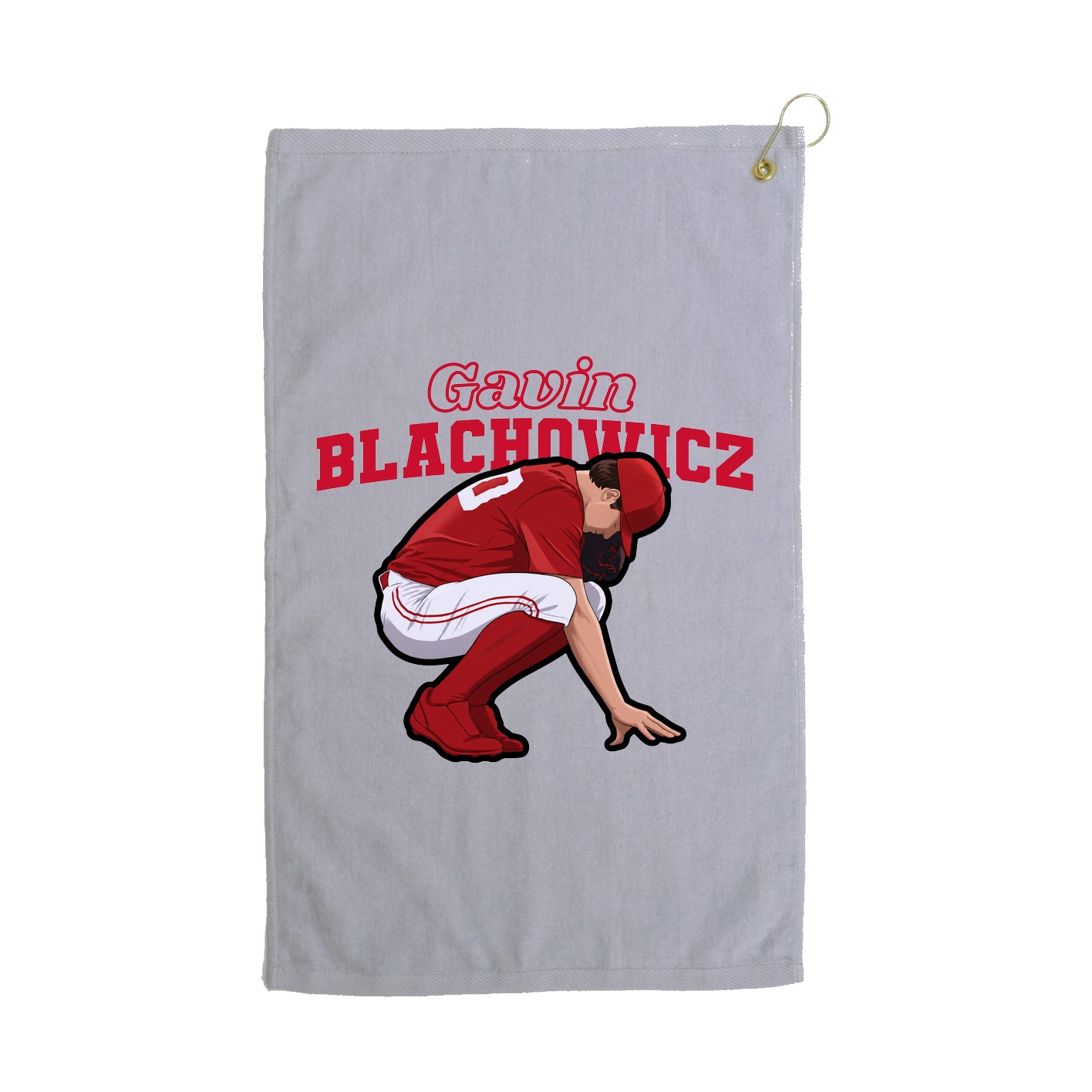 Golf Towel — Name Arch in Grey