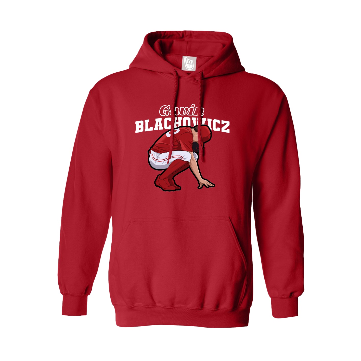 Hoodie — Name Arch in Red