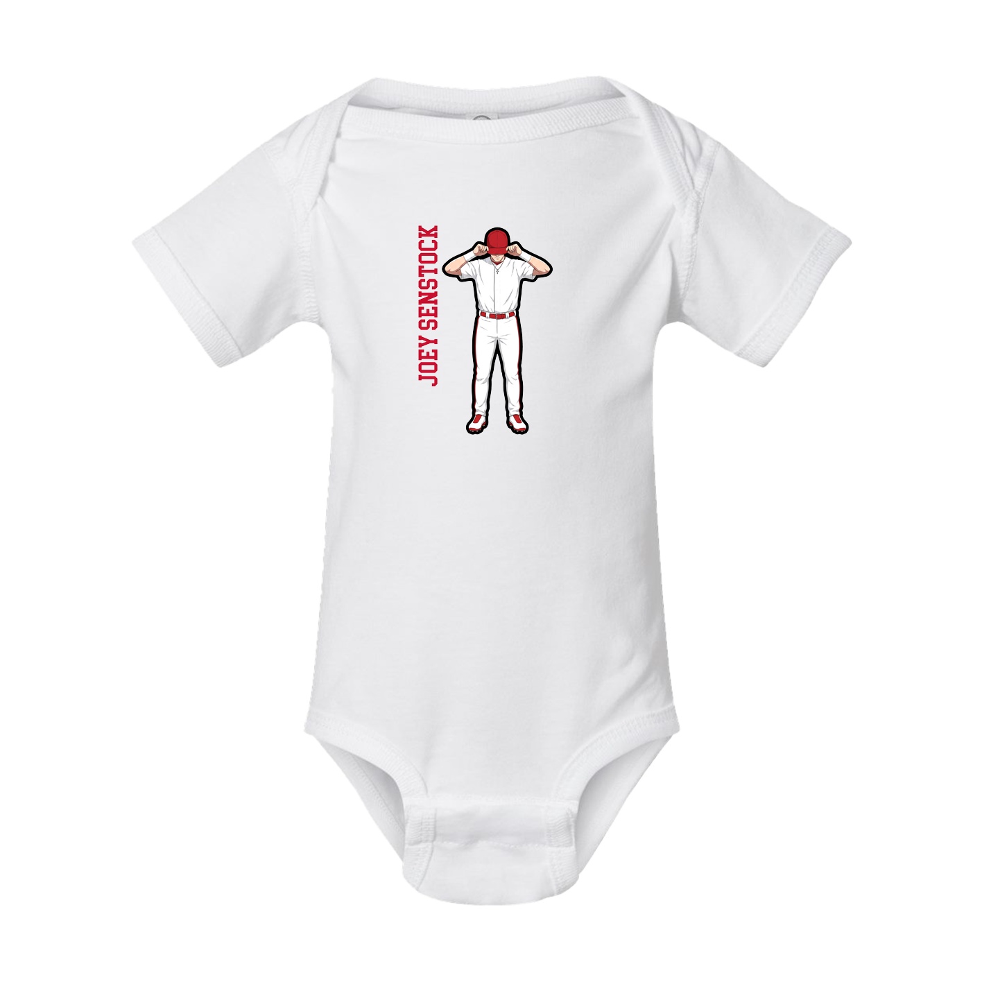 Baby Onesie — Name Vertical in White