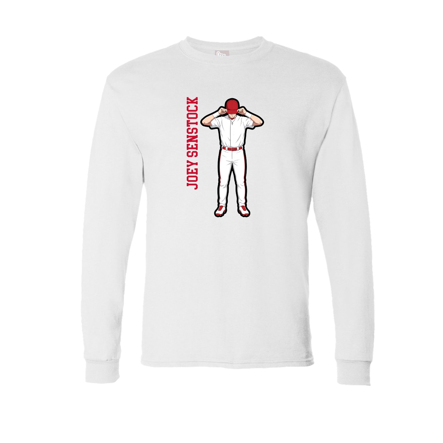 Long Sleeve Tee — Name Vertical in White