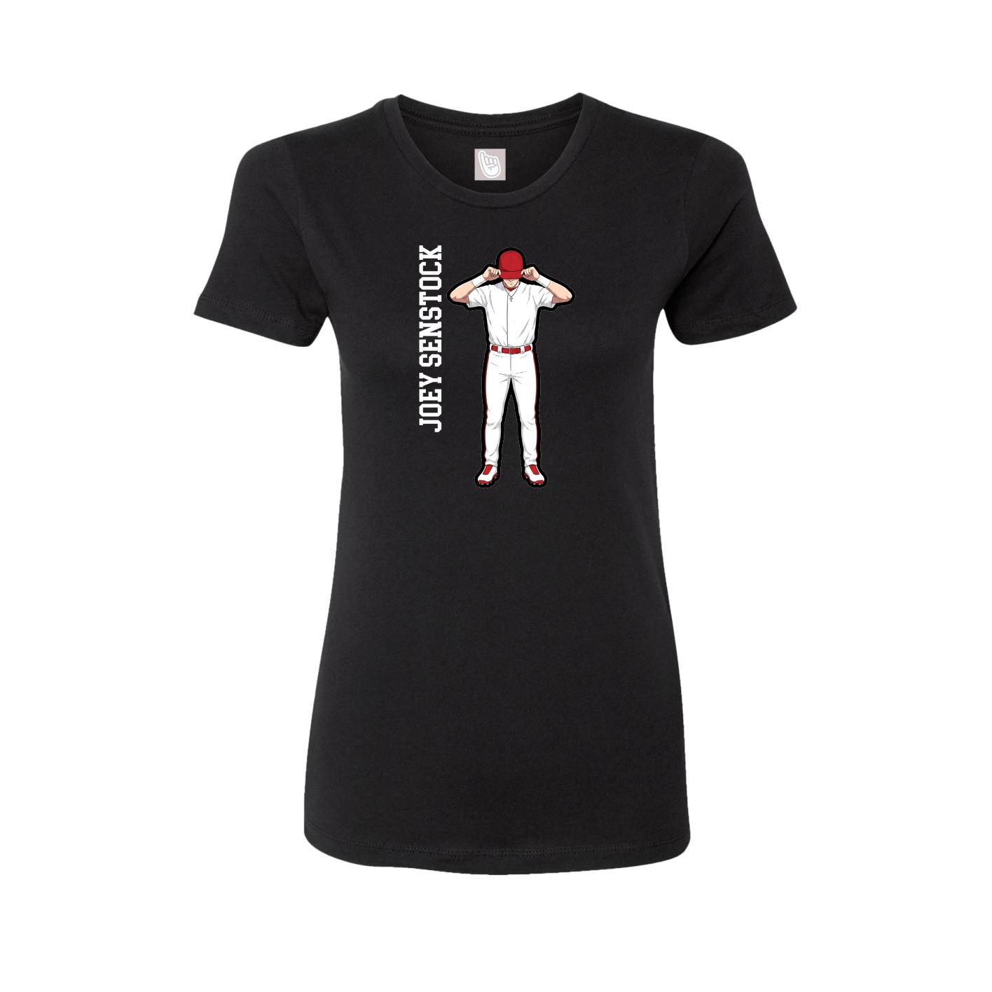 Womens Tee — Name Vertical in Black