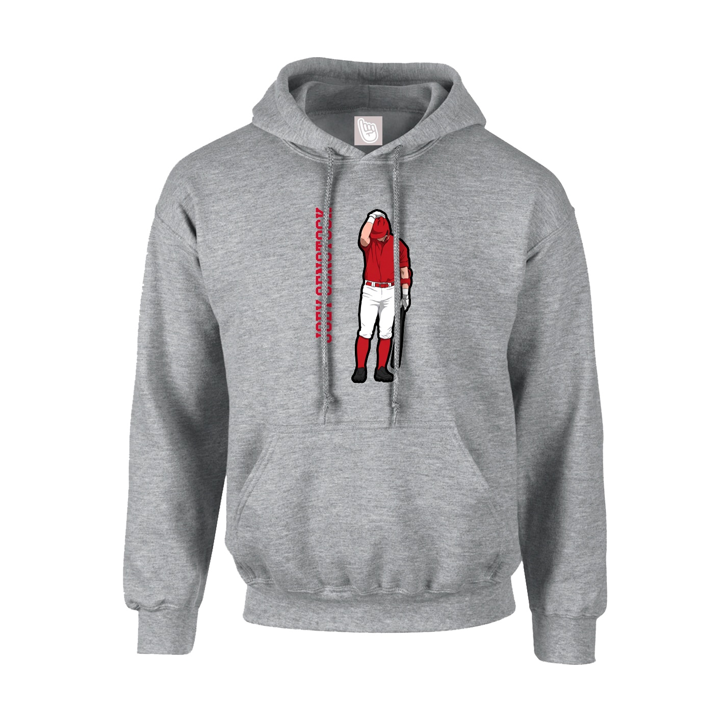 Hoodie — Name Vertical in Grey