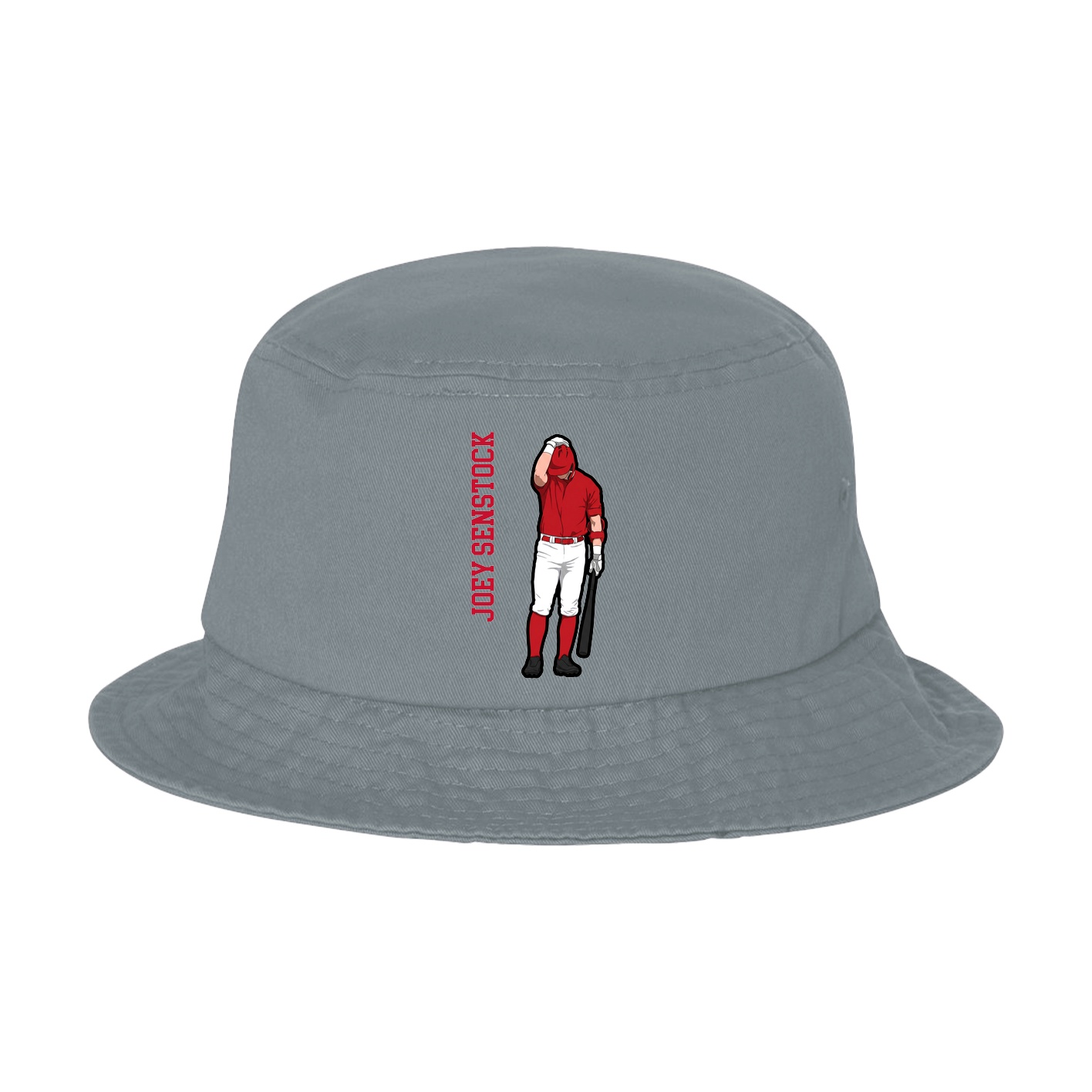 Bucket Cap — Name Vertical in Grey