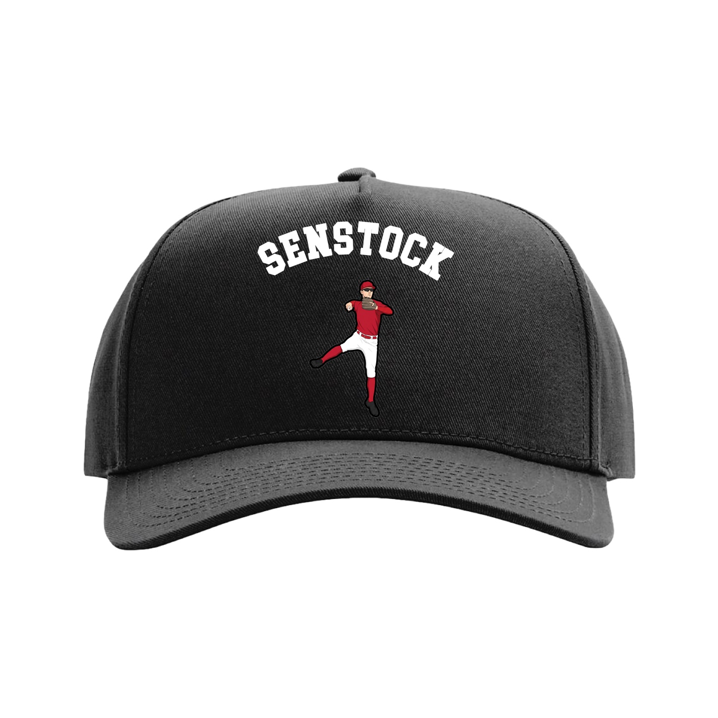 Full Fabric Five-Panel Champ Cap — Shirsey Arch in Black