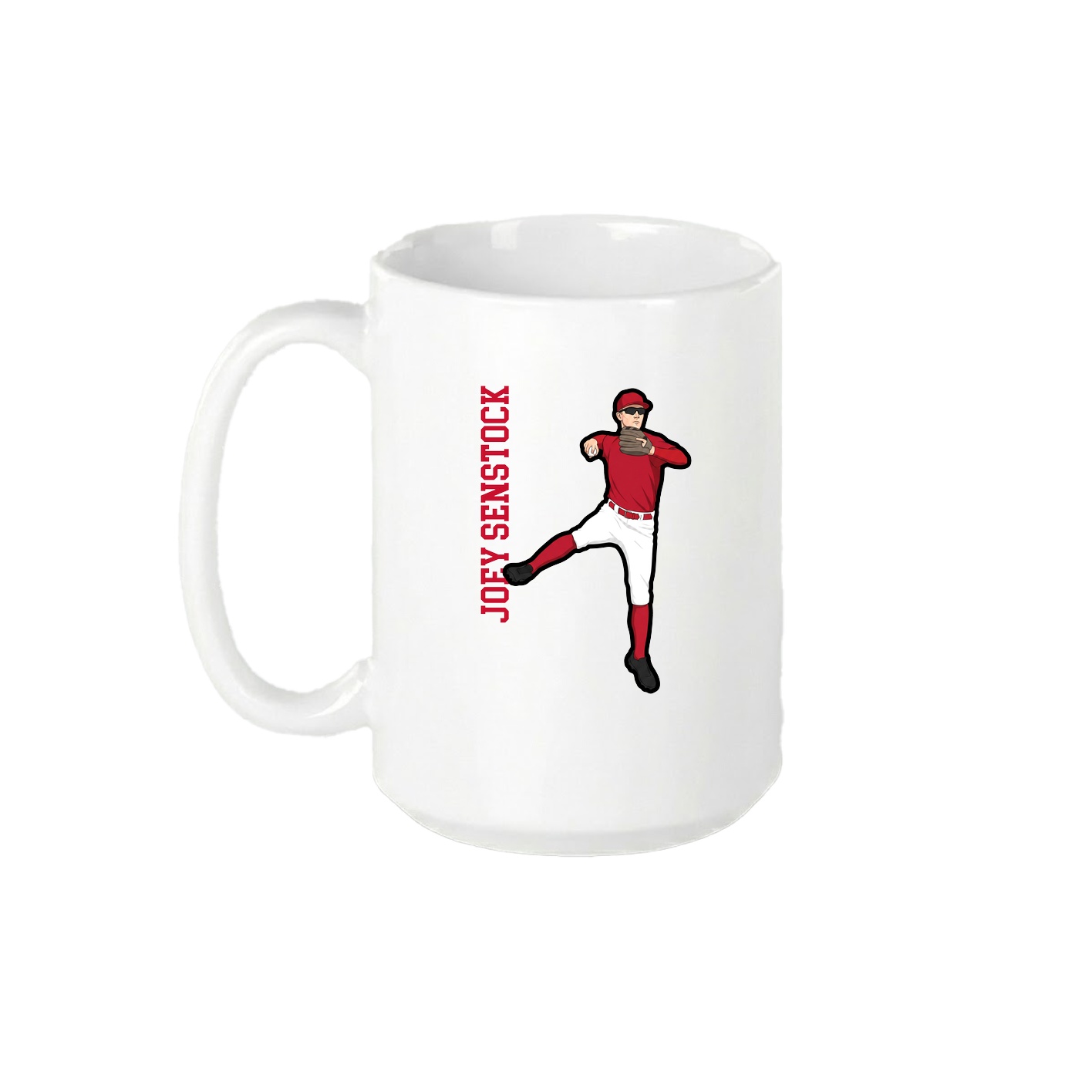 15oz Coffee Mug — Name Vertical in White