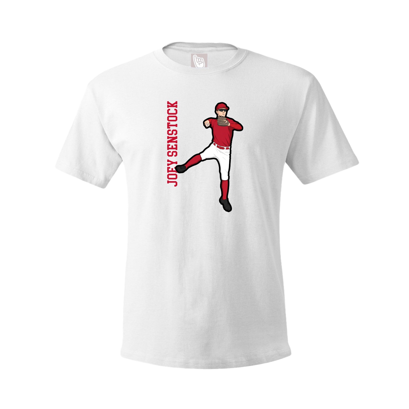 Tee — Name Vertical in White