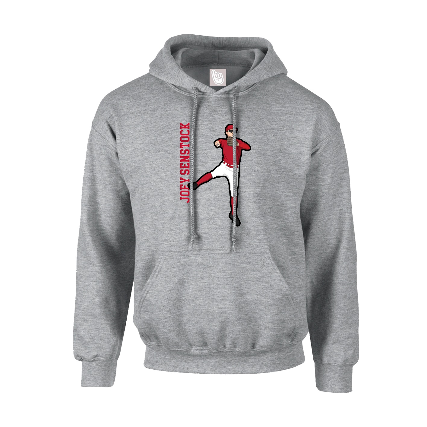 Youth Hoodie — Name Vertical in Grey