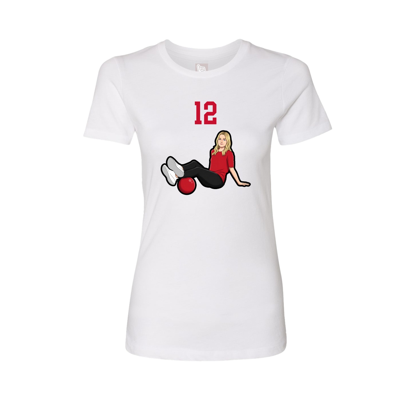 Fitted Women's Tee — Number Top in White