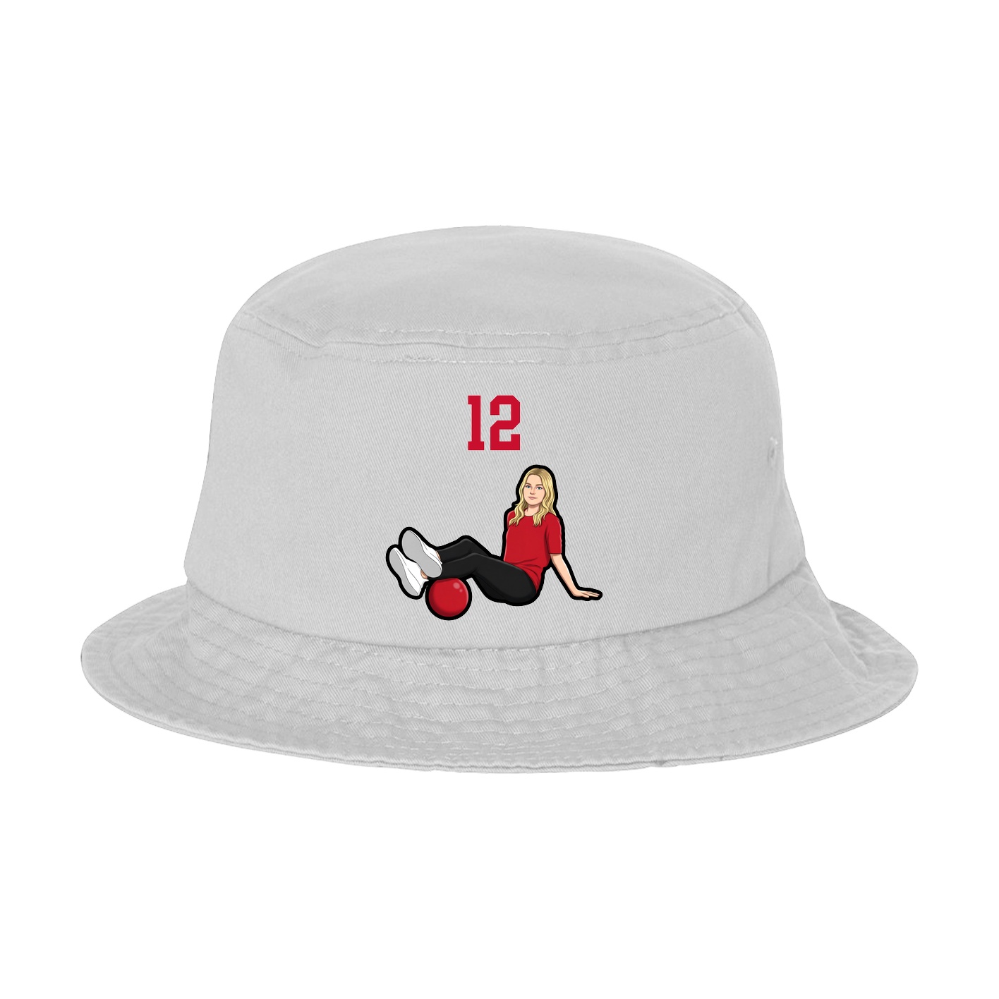 Bucket Cap — Number Top in White
