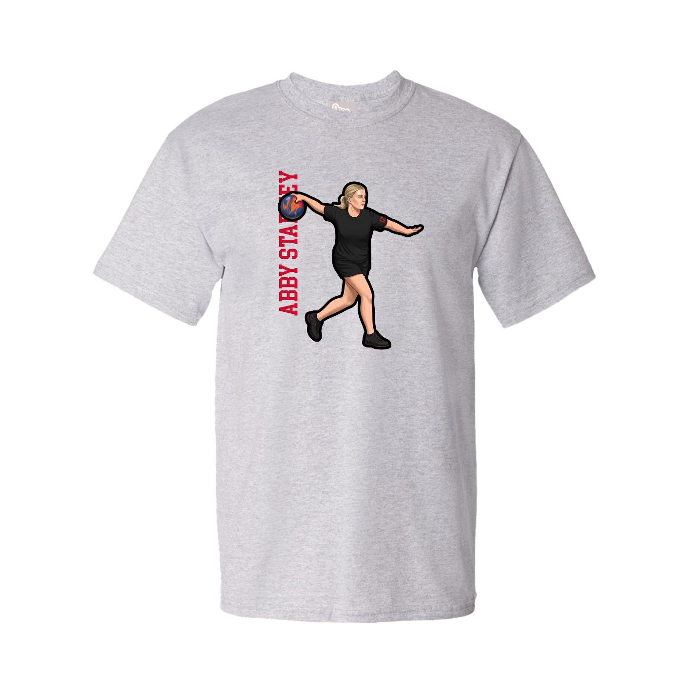 Tee — Name Vertical in Grey