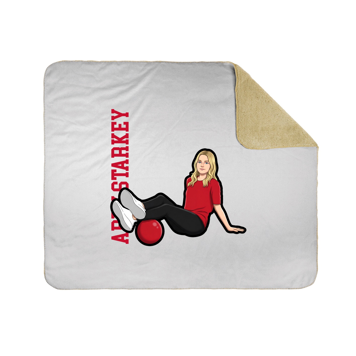 Throw Blanket — Name Vertical in White
