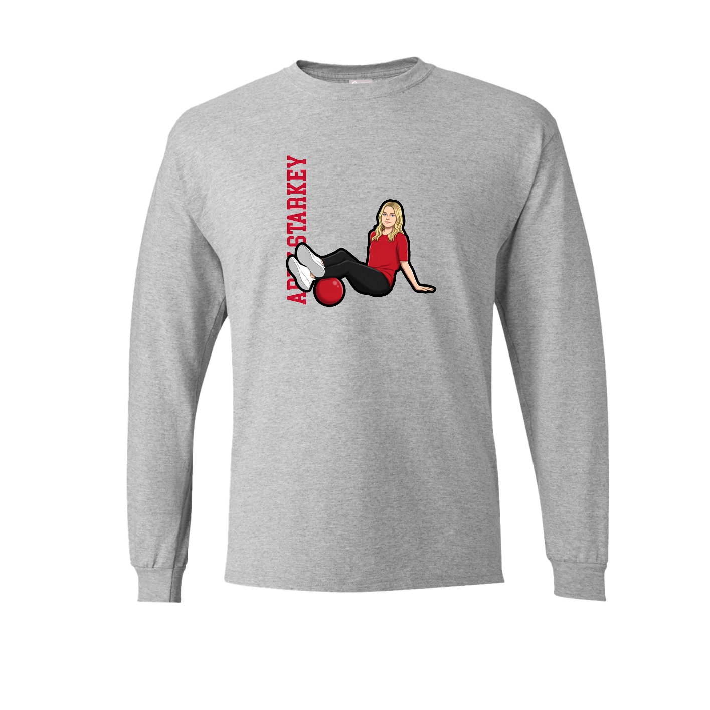 Long Sleeve Tee — Name Vertical in Grey