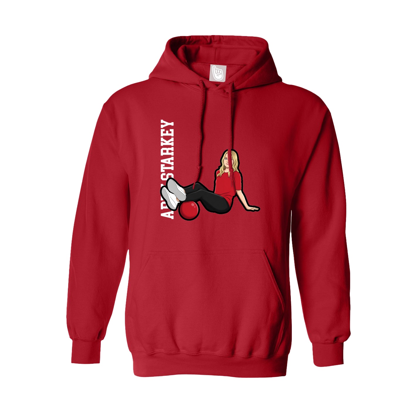 Hoodie — Name Vertical in Red