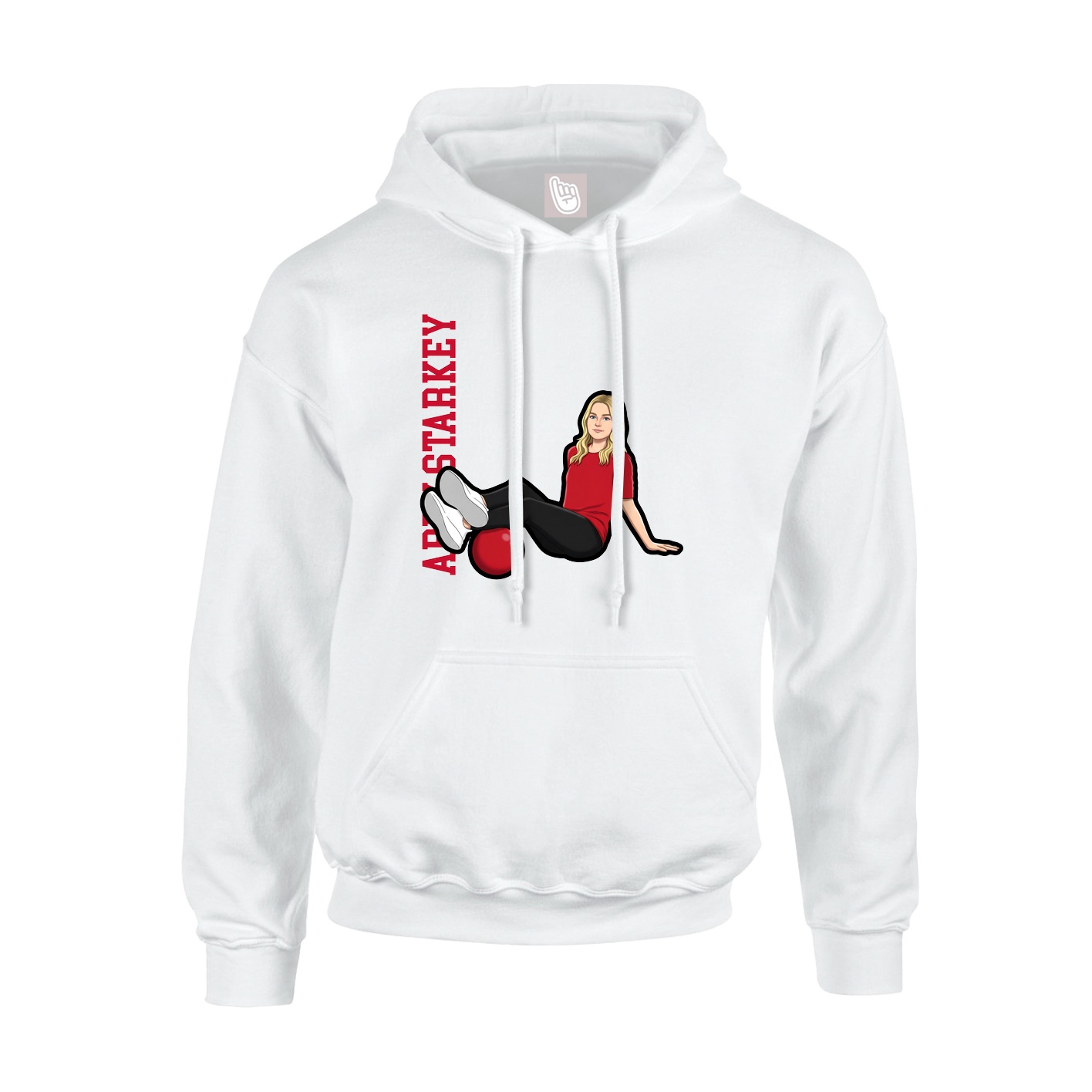 Youth Hoodie — Name Vertical in White