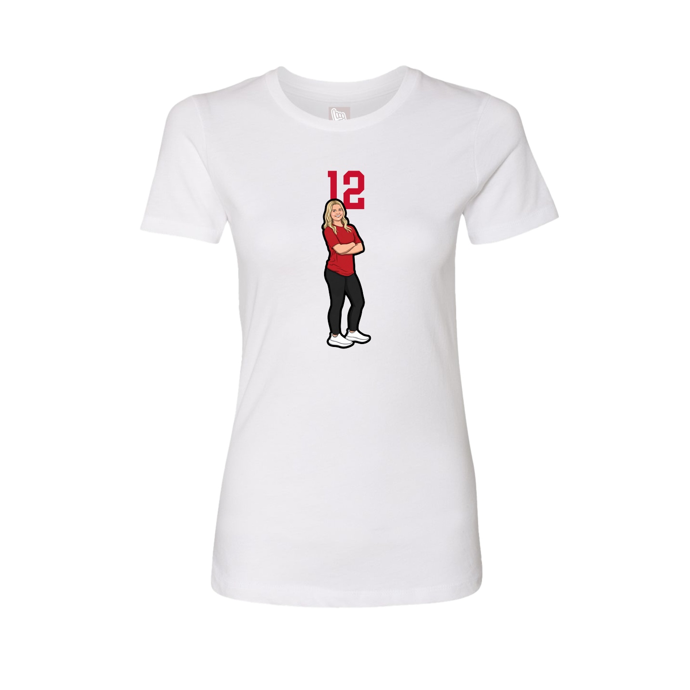Fitted Women's Tee — Number Top in White