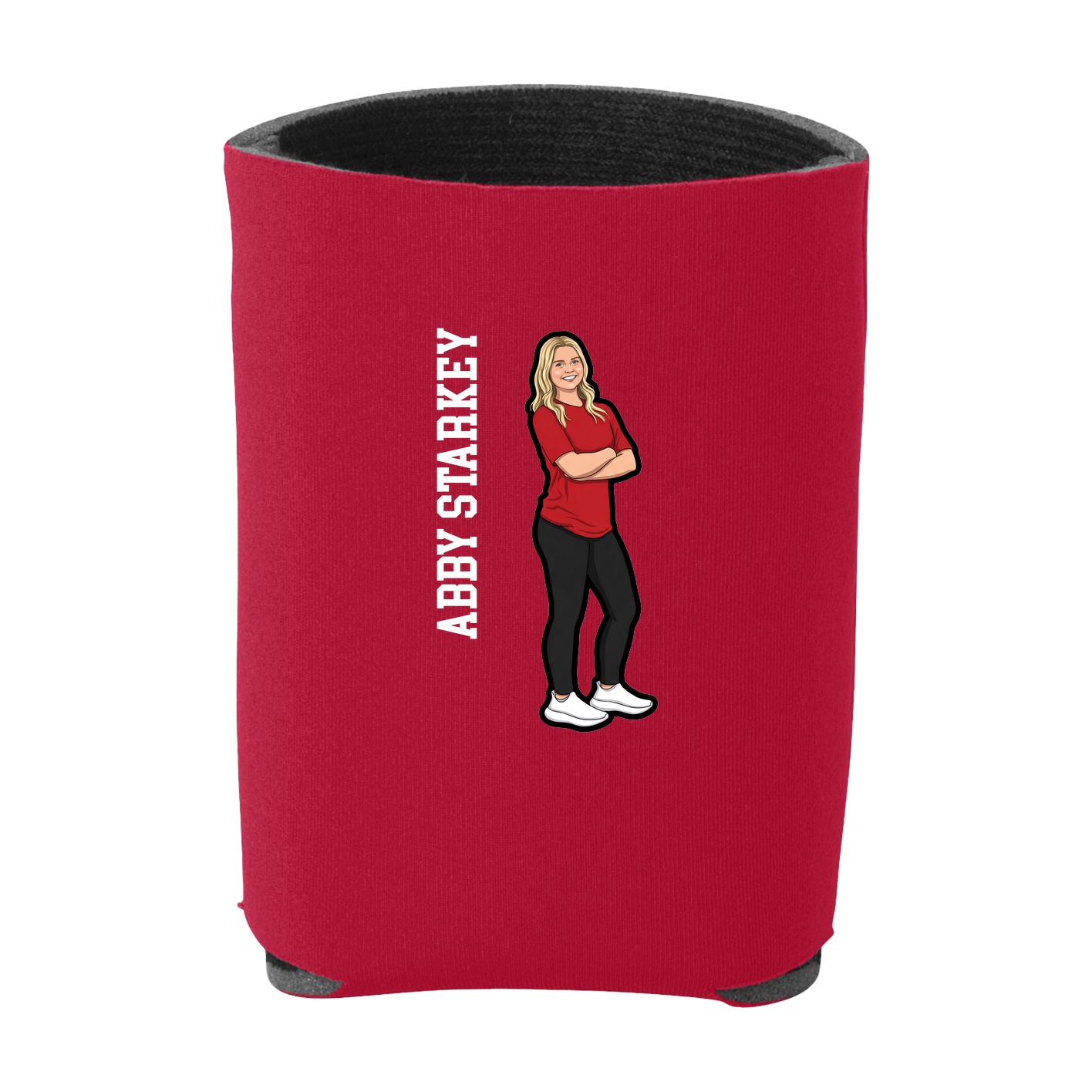 Can Holder — Name Vertical in Red