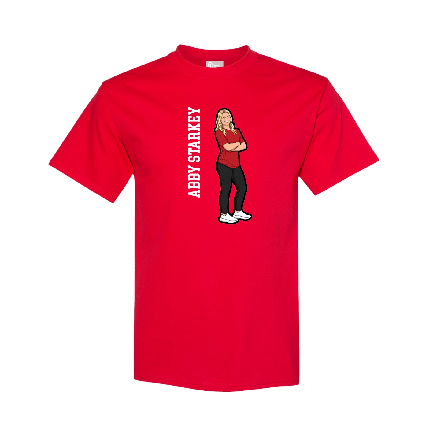 Youth Tee — Name Vertical in Red