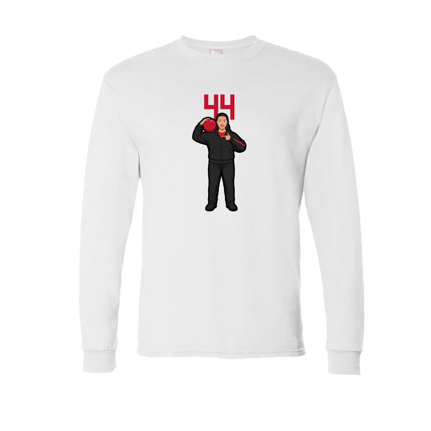 Long Sleeve Tee — Number Top in White