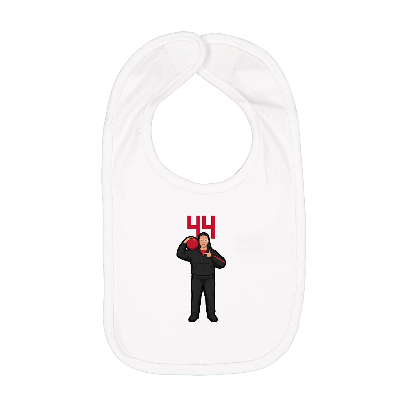 Infant Bib — Number Top in White