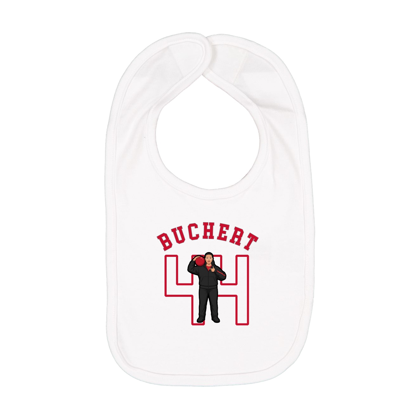Infant Bib — Shirsey Arch in White