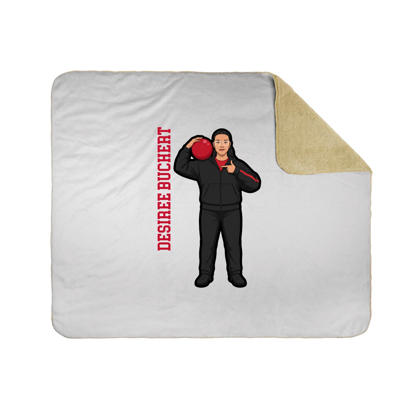 Throw Blanket — Name Vertical in White