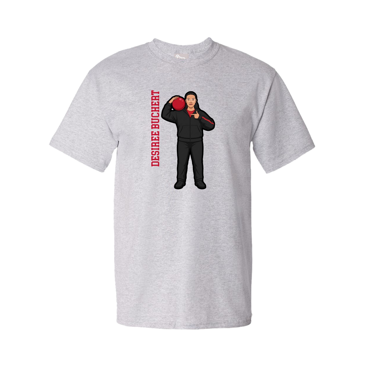 Youth Tee — Name Vertical in Grey