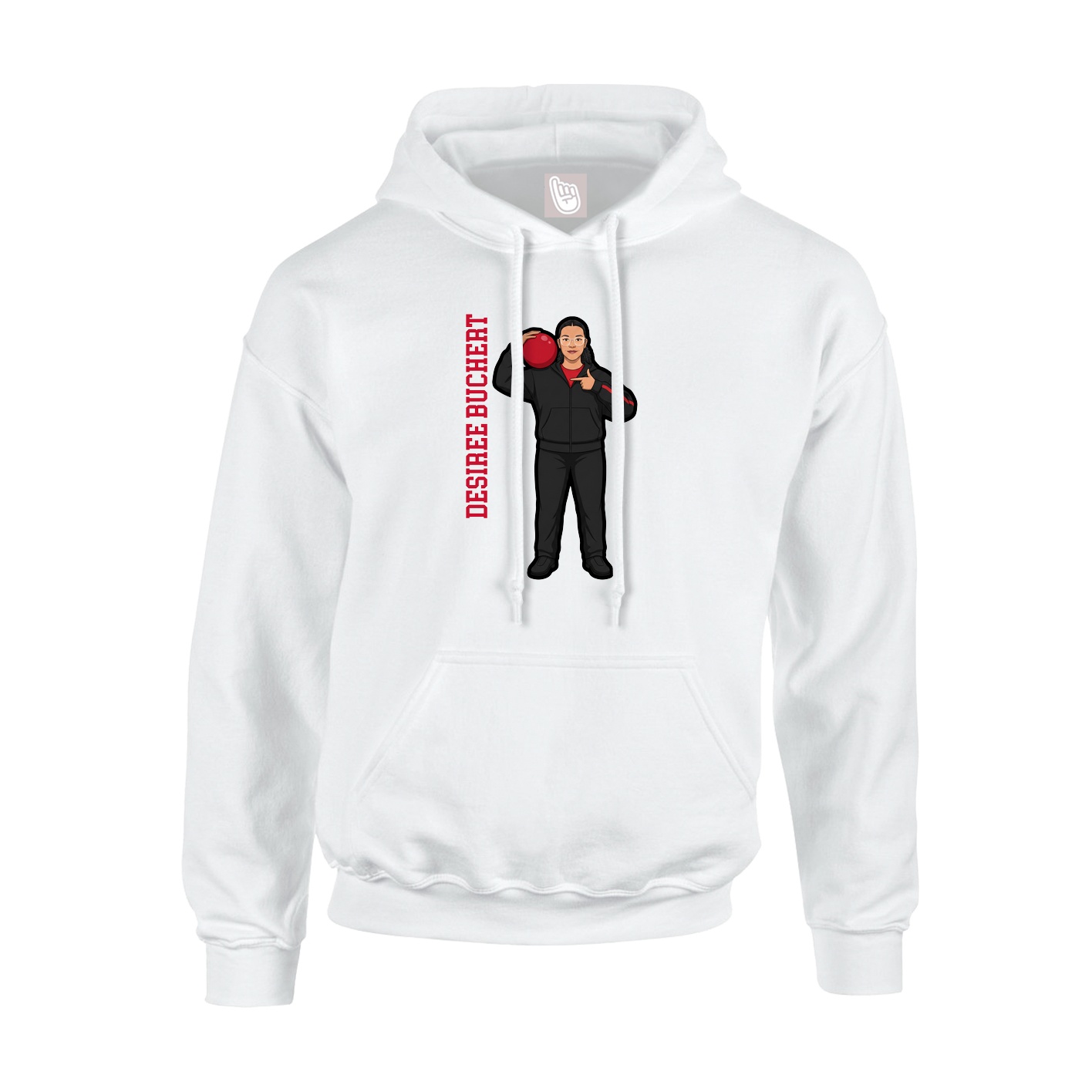 Hoodie — Name Vertical in White