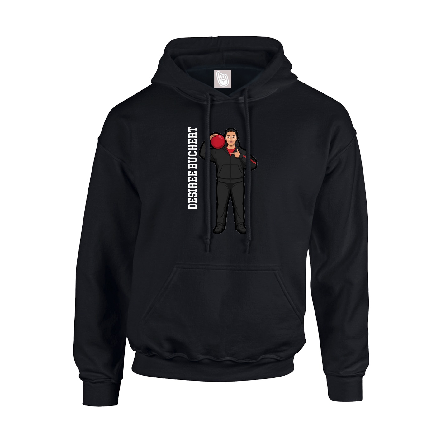 Youth Hoodie — Name Vertical in Black