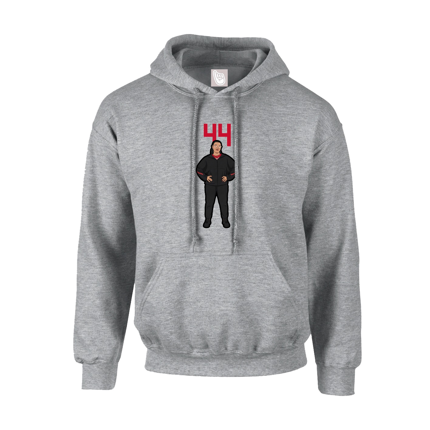 Youth Hoodie — Number Top in Grey