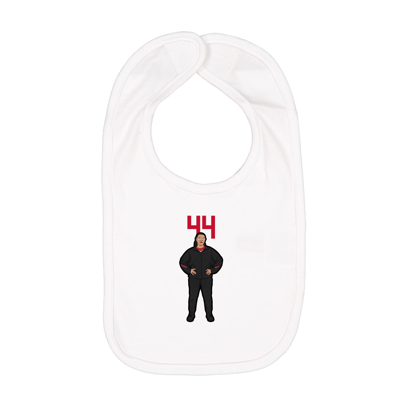 Infant Bib — Number Top in White