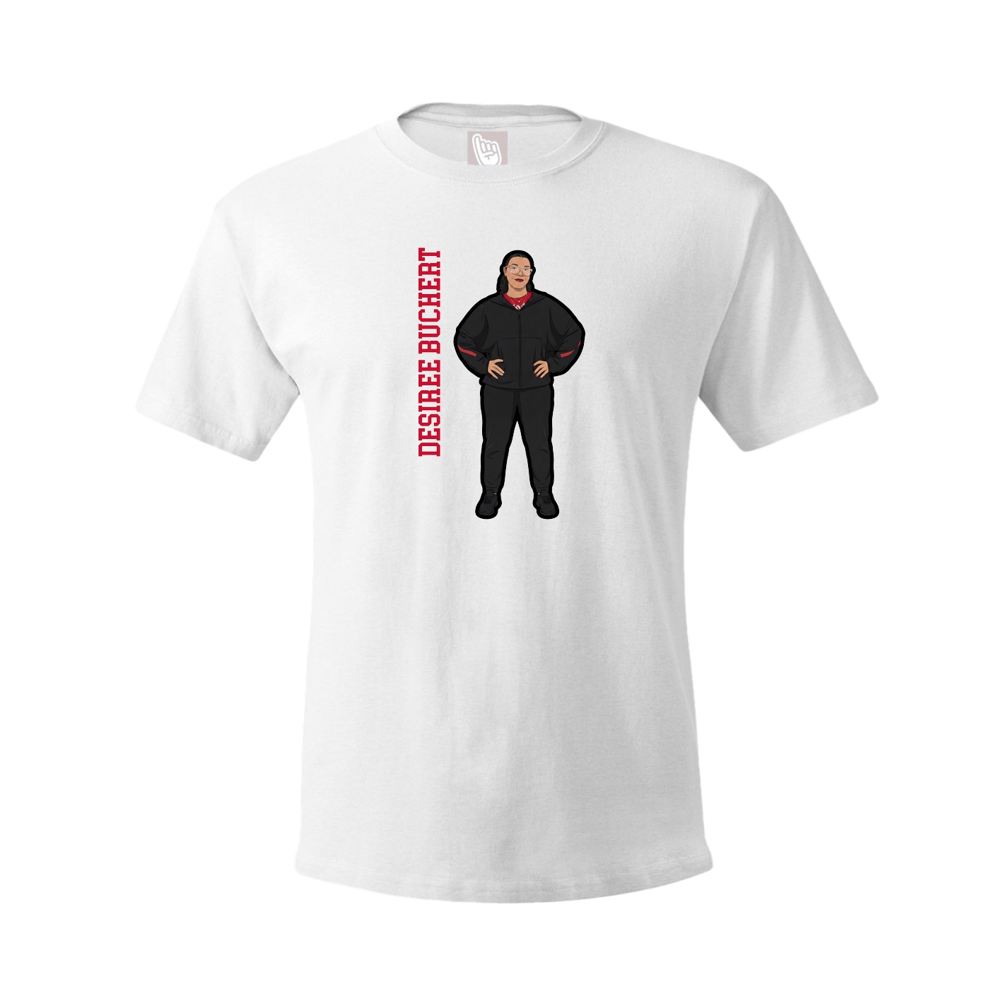 Tee — Name Vertical in White
