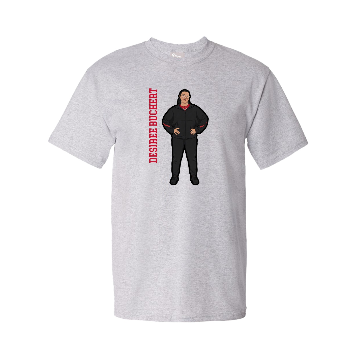 Youth Tee — Name Vertical in Grey