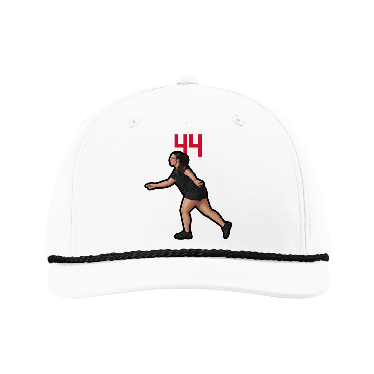 Five-Panel Classic Rope Cap — Number Top in White
