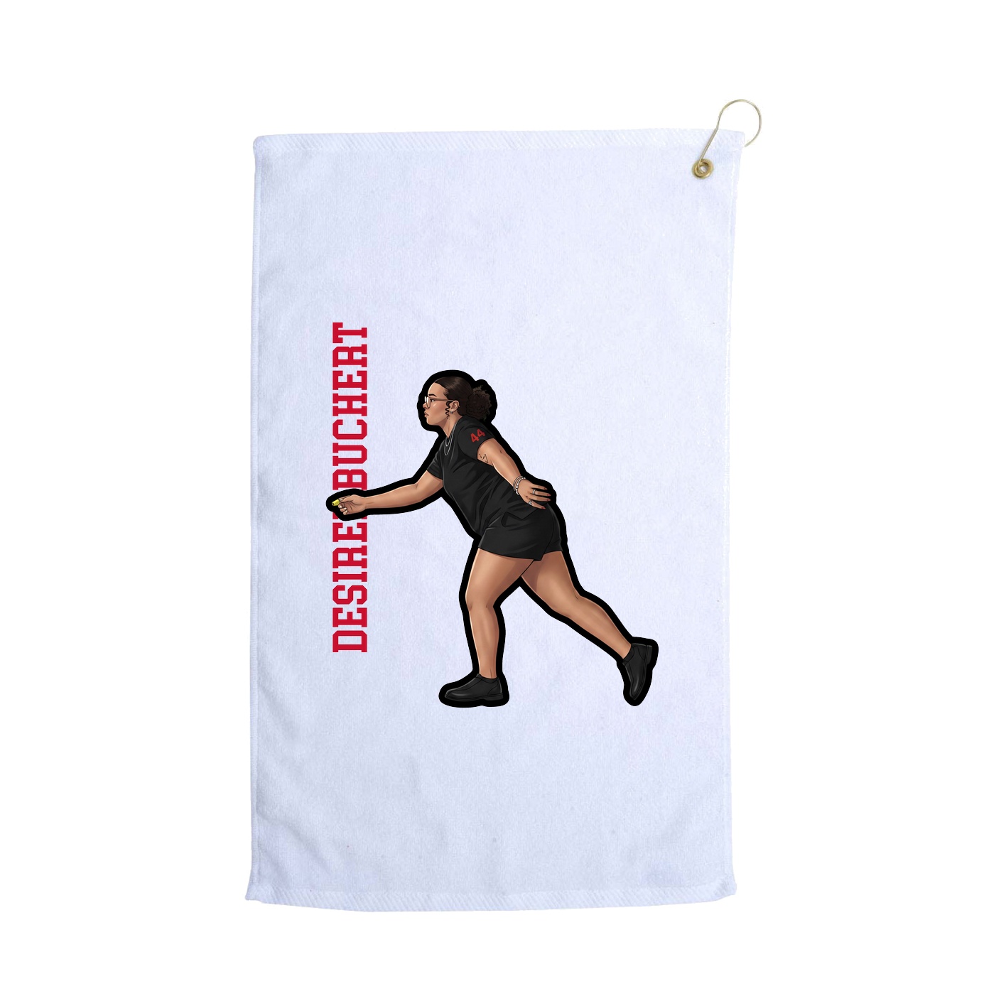 Golf Towel — Name Vertical in White