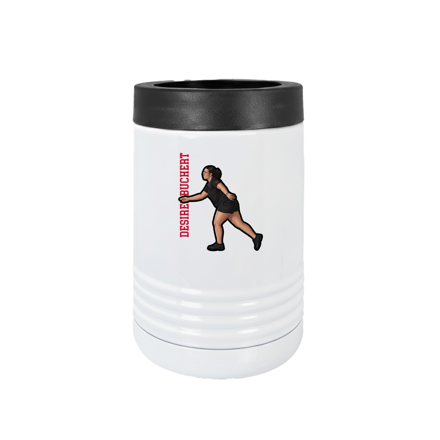Beverage Holder — Name Vertical in White