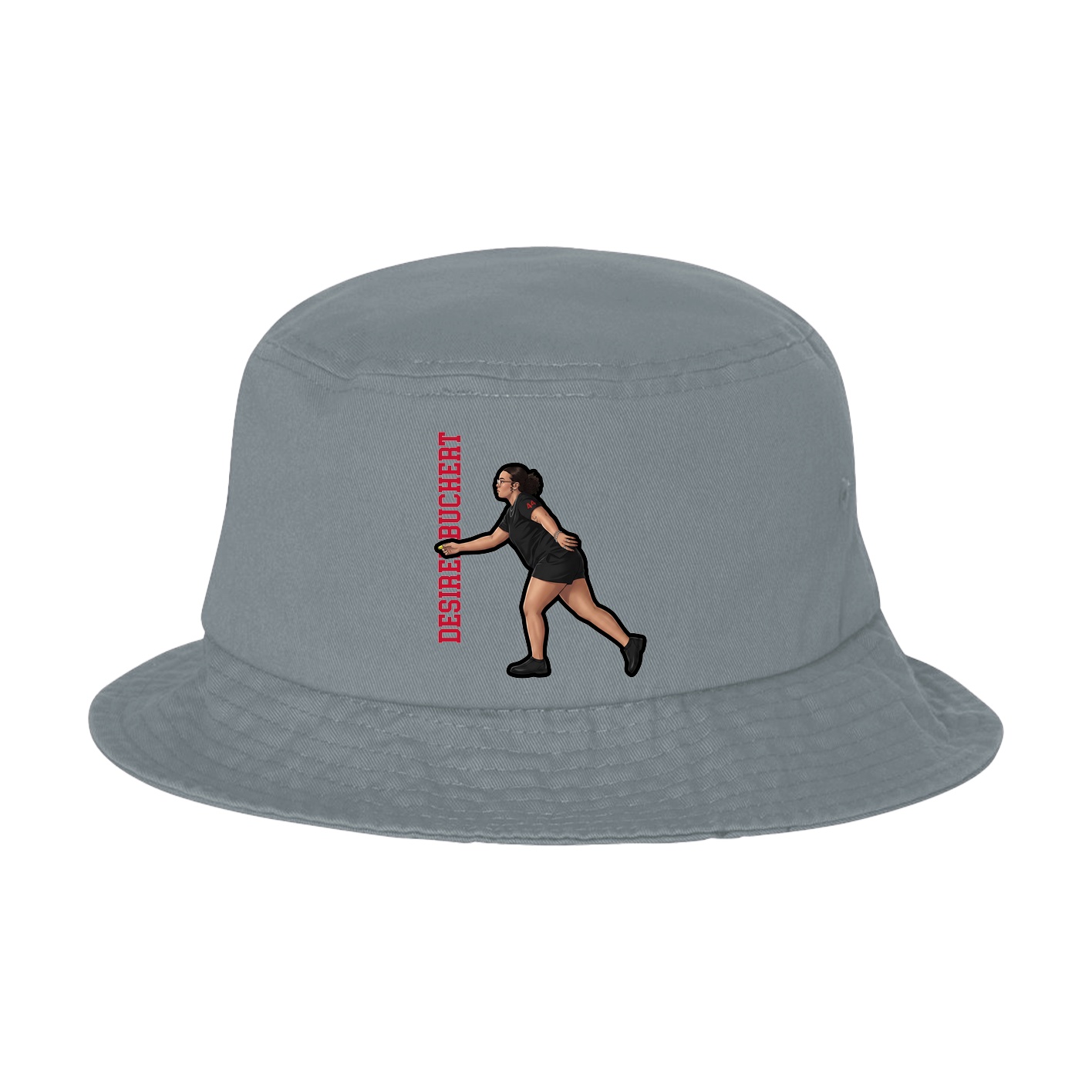 Bucket Cap — Name Vertical in Grey