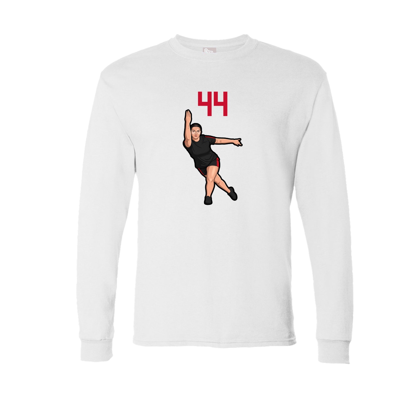 Long Sleeve Tee — Number Top in White