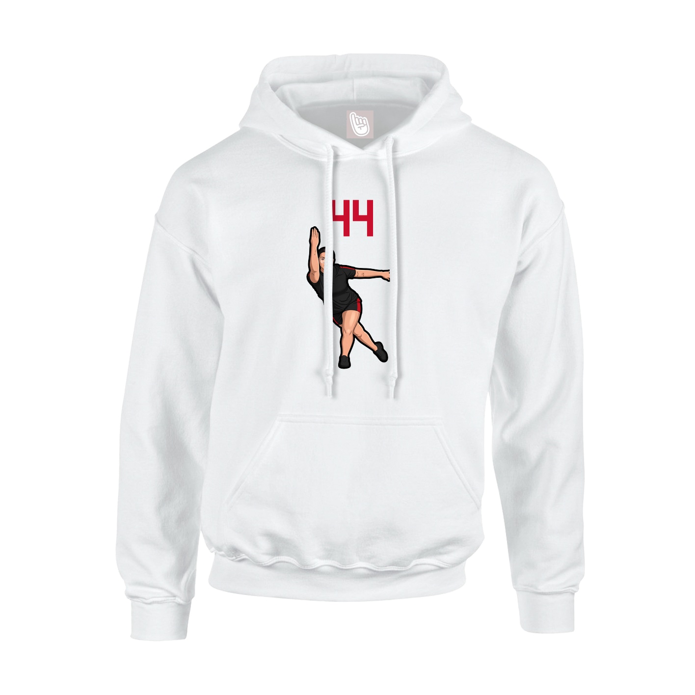 Youth Hoodie — Number Top in White