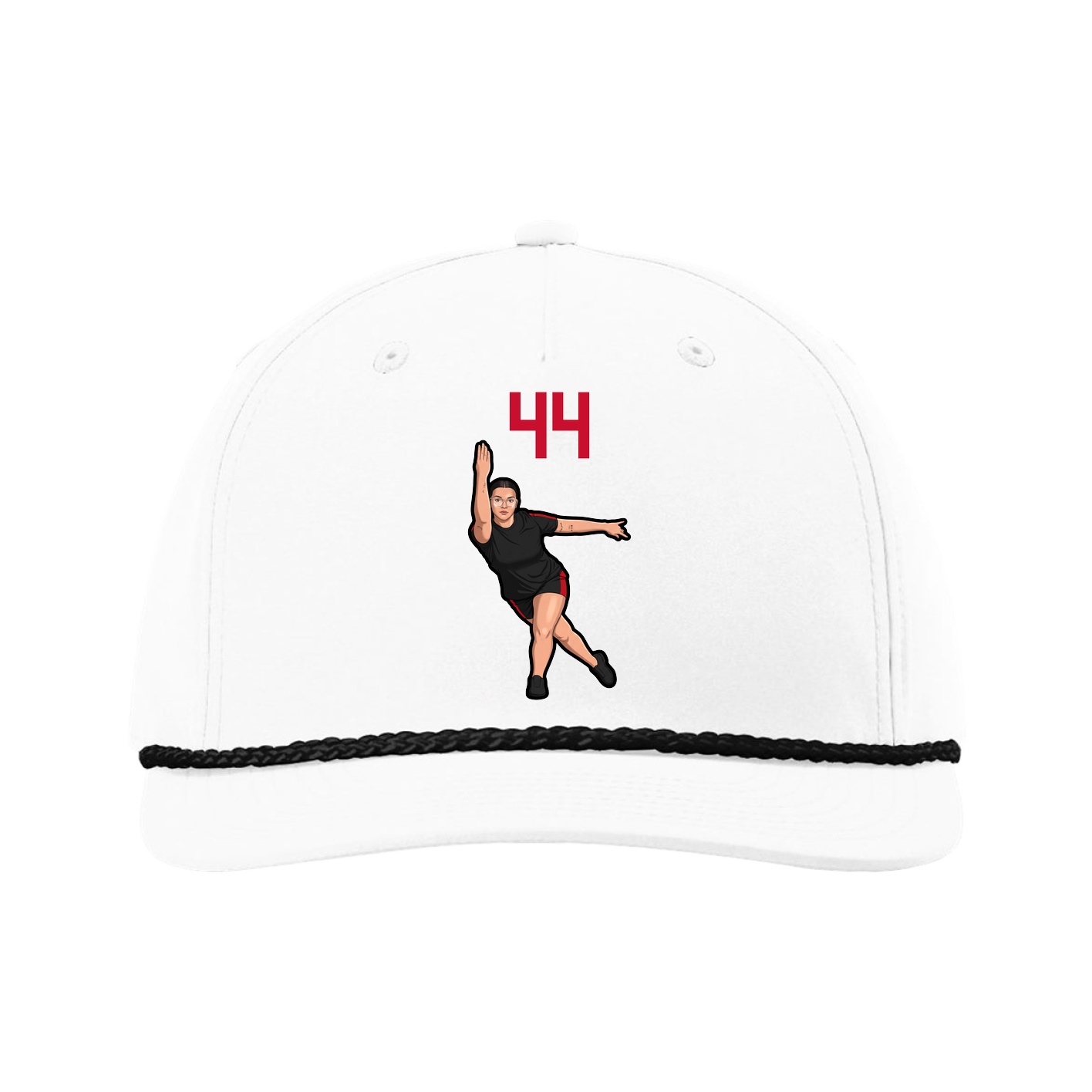 Five-Panel Classic Rope Cap — Number Top in White