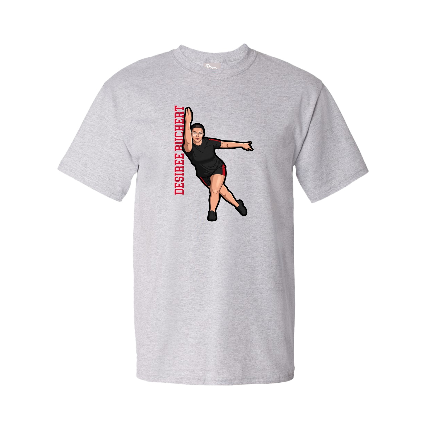 Youth Tee — Name Vertical in Grey