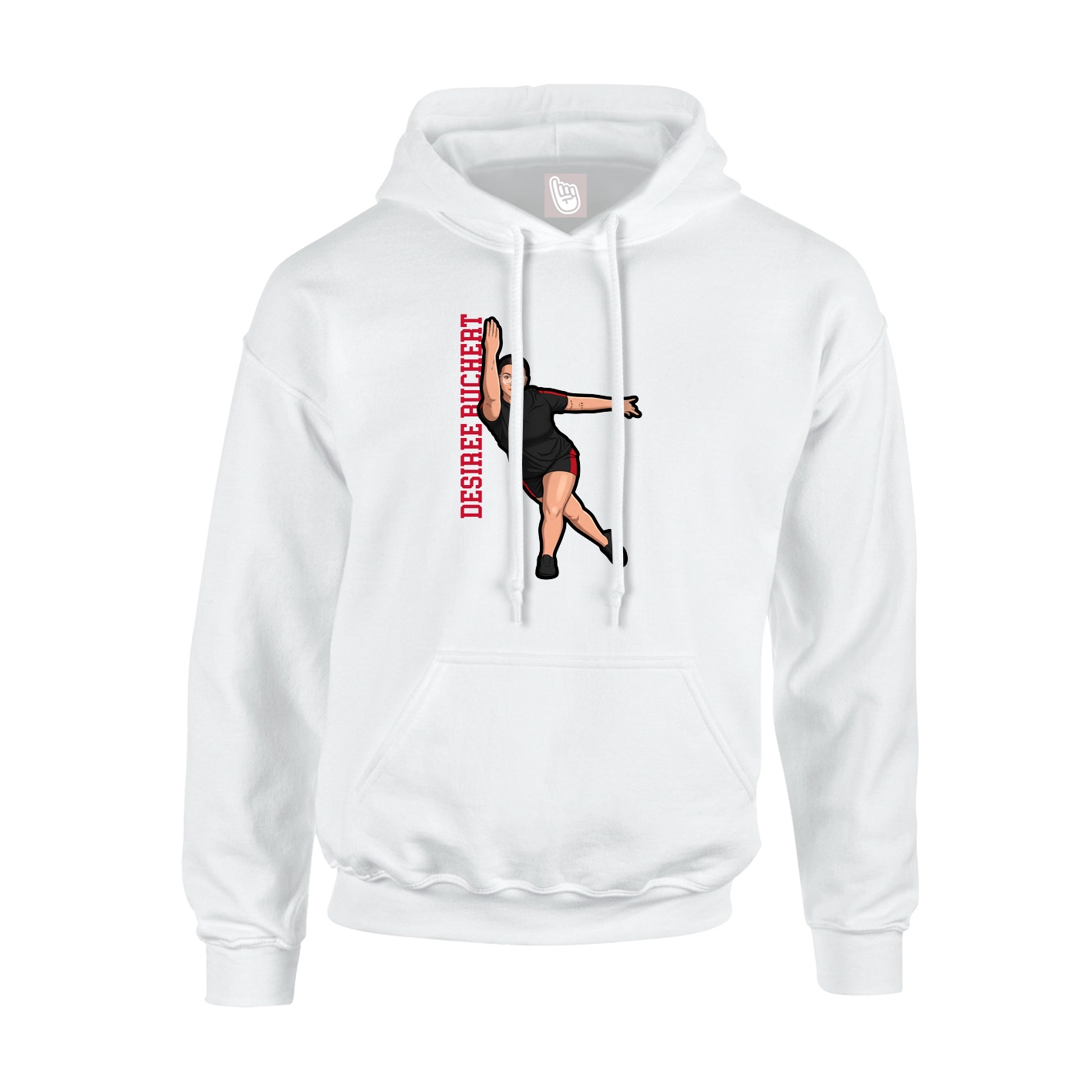 Youth Hoodie — Name Vertical in White