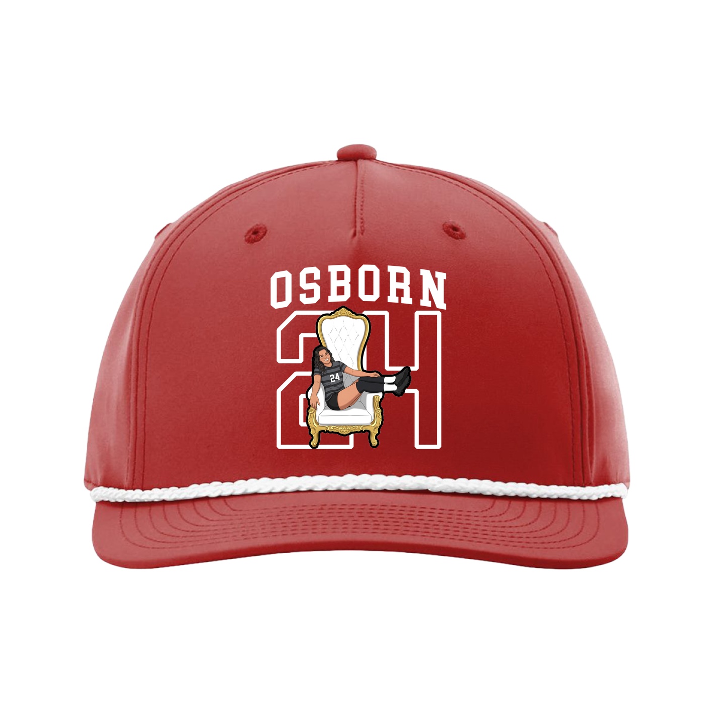 Five-Panel Classic Rope Cap — Shirsey in Red