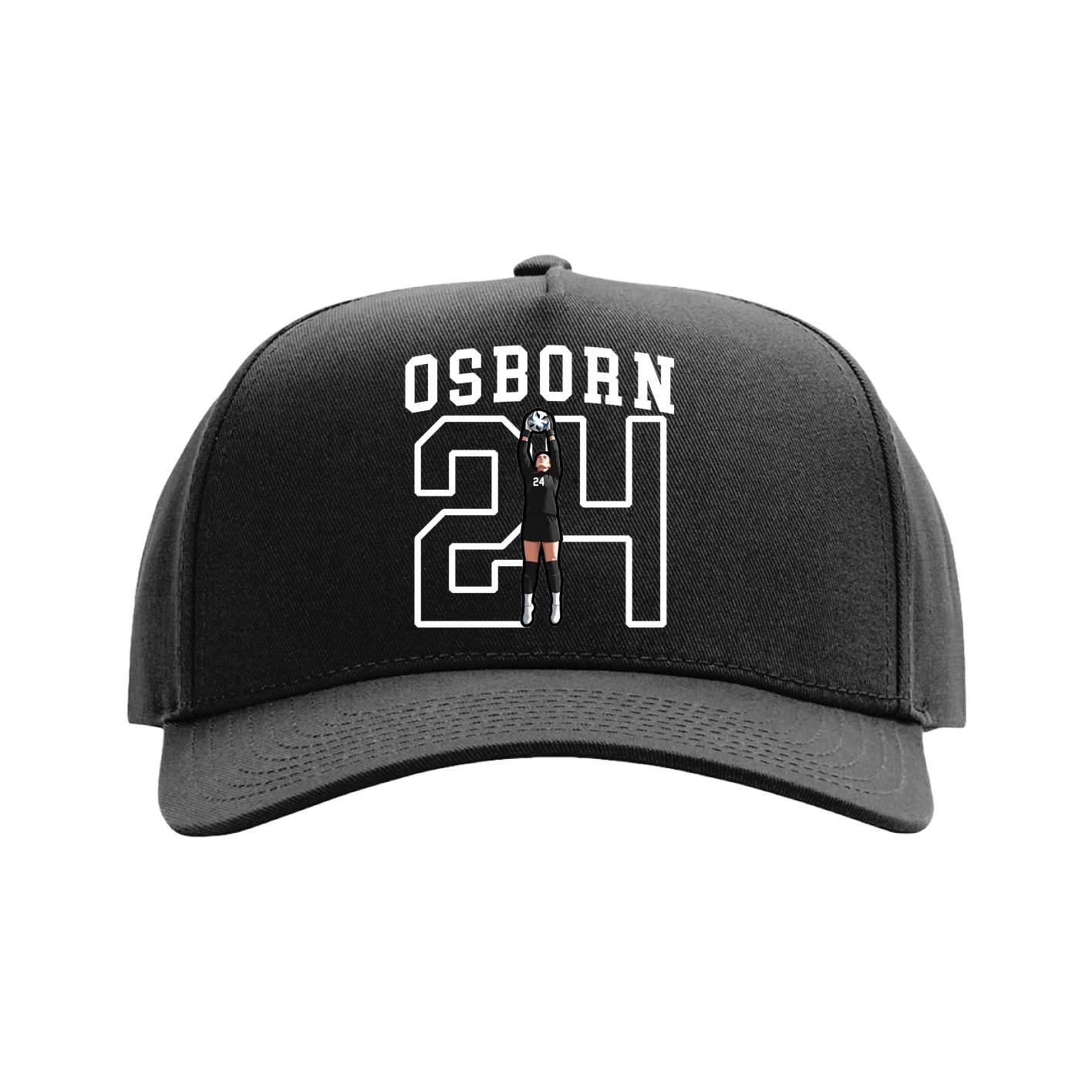 Full Fabric Five-Panel Champ Cap — Shirsey in Black