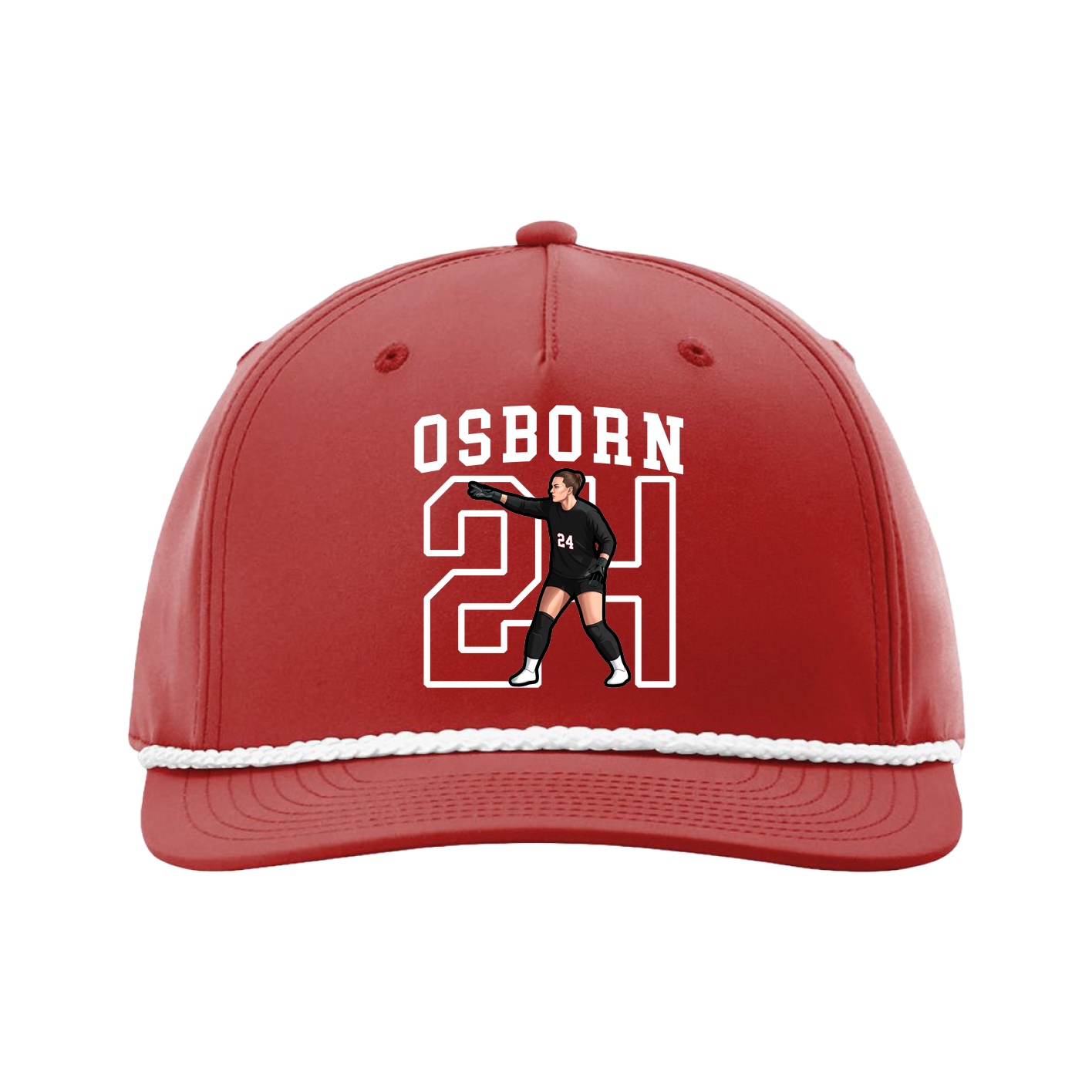 Five-Panel Classic Rope Cap — Shirsey in Red