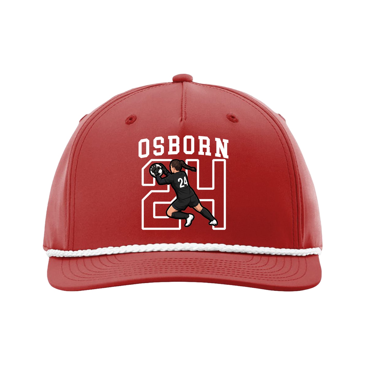Five-Panel Classic Rope Cap — Shirsey in Red