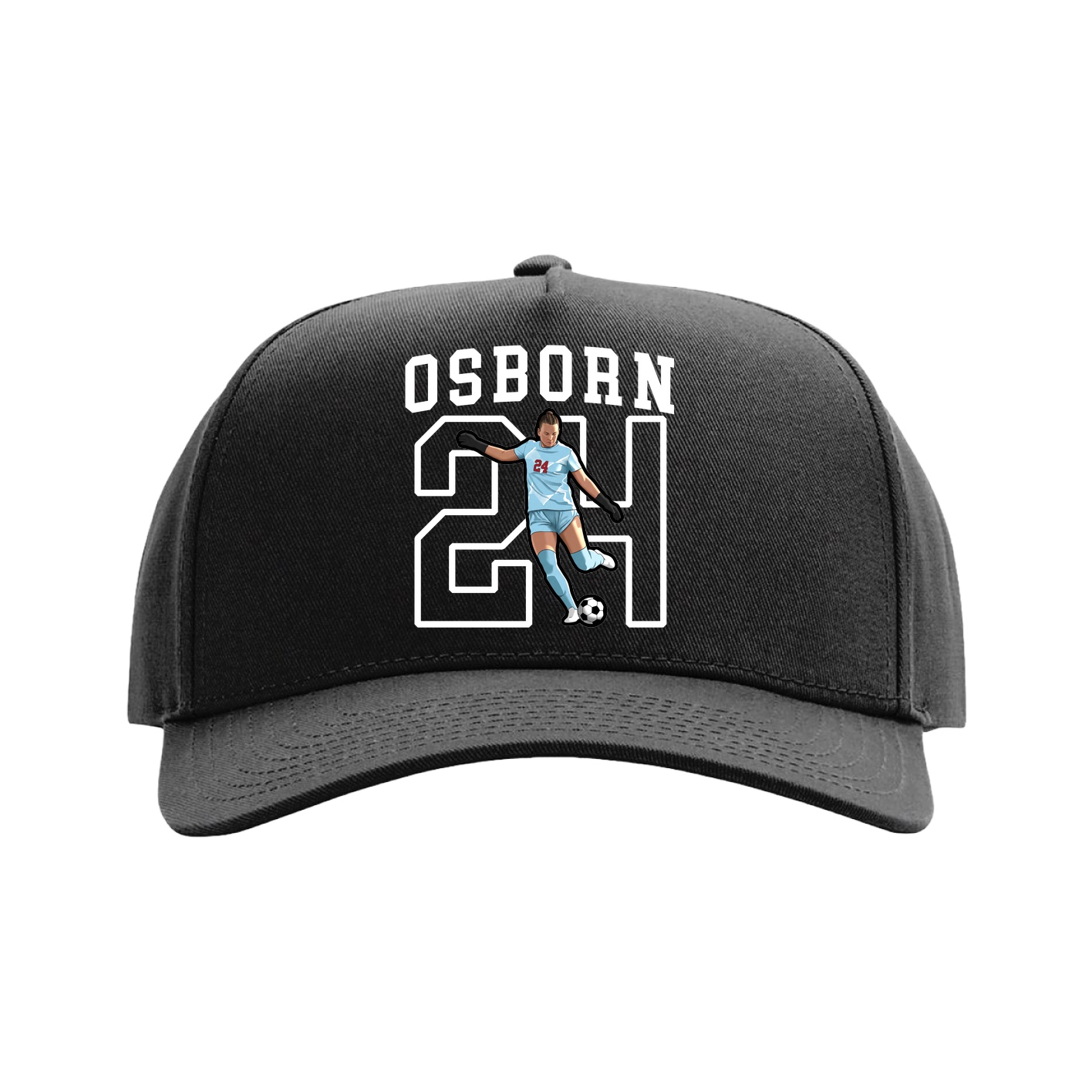 Full Fabric Five-Panel Champ Cap — Shirsey in Black