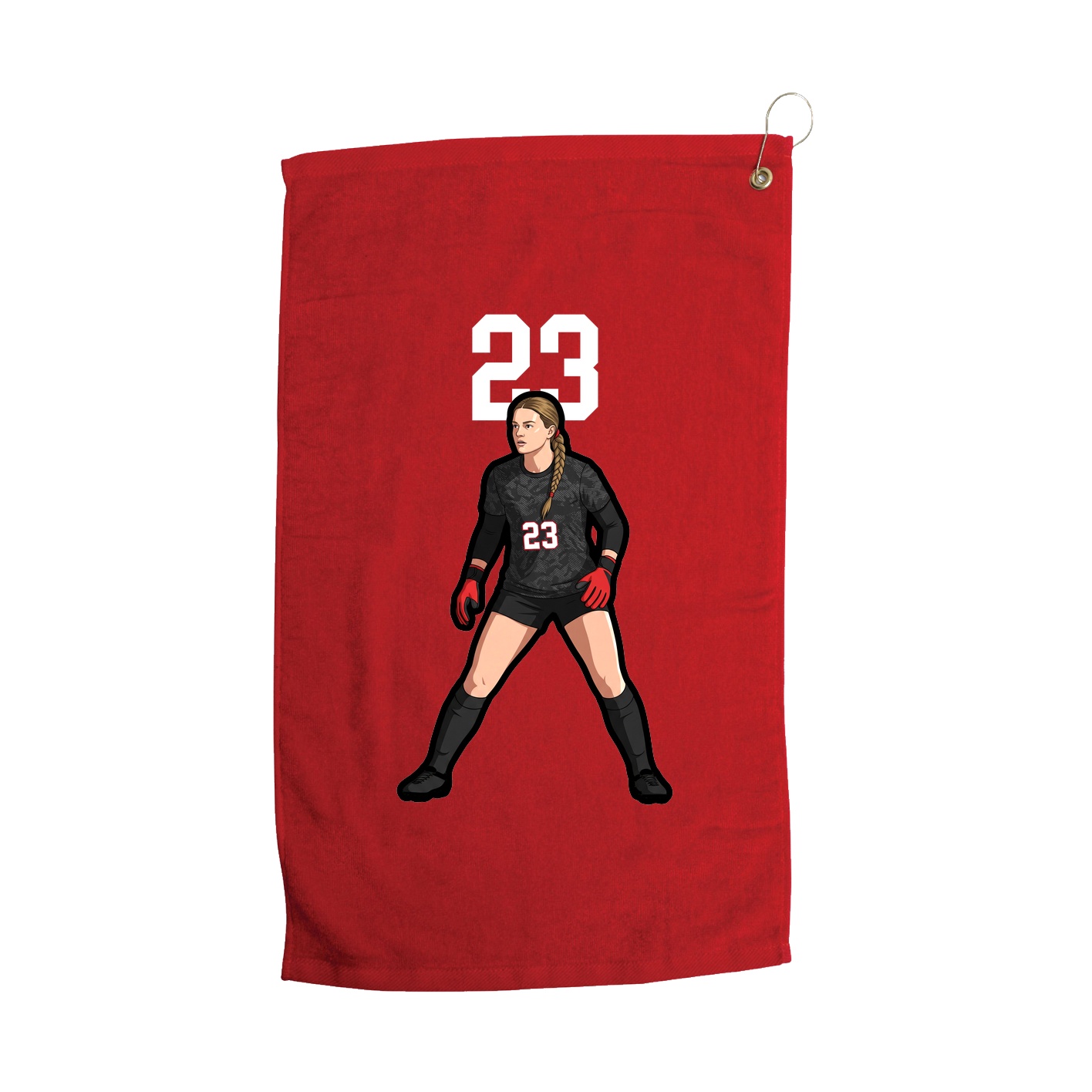 Golf Towel — Number Top in Red