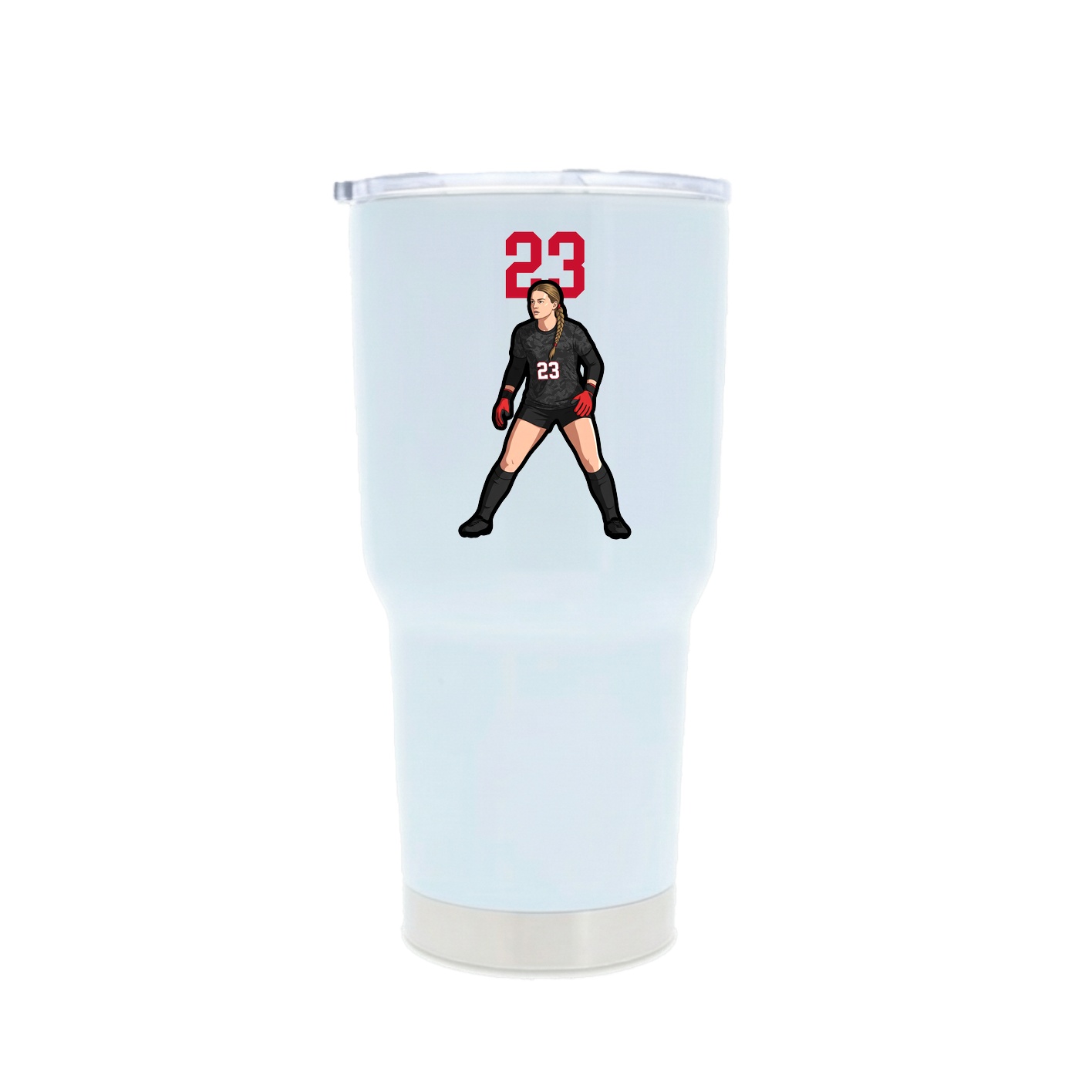 30oz Stainless Steel Tumbler — Number Top in White